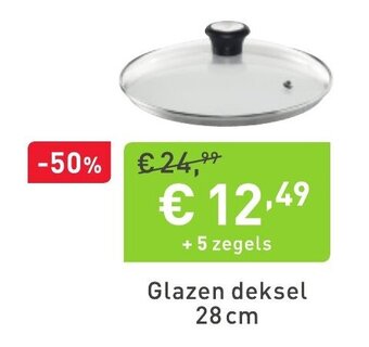 Cora Glazen deksel 28 cm aanbieding