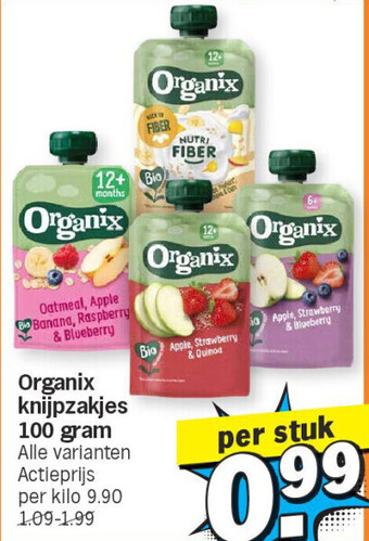 Organix knijpzakjes 100 gram