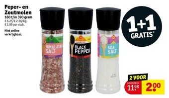Kruidvat Peper- en Zoutmolen 160 t/m 390 gram aanbieding