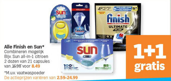 Albert Heijn Alle finish en sun aanbieding