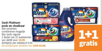 Albert Heijn Dash platinum pods en vloeibaar aanbieding
