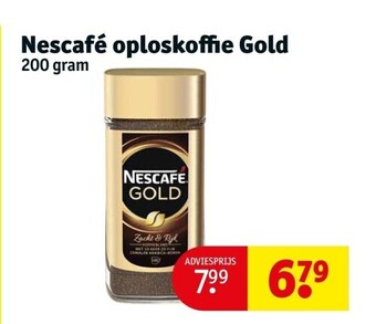 Kruidvat Nescafé oploskoffie gold 200 gram aanbieding