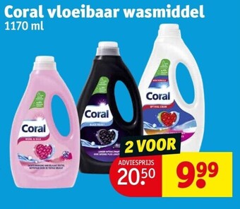 Kruidvat Coral vloeibaar wasmiddel 1170ml aanbieding