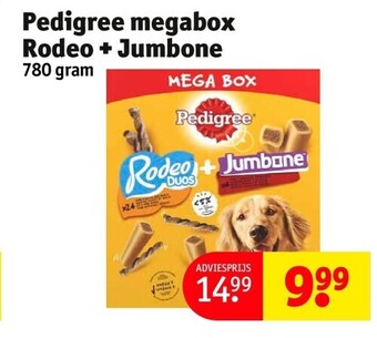 Kruidvat Pedigree megabox rodeo + jumbone 780gram aanbieding