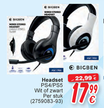 Cora Headset PS4/PS5 Wit of zwart aanbieding