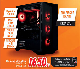 Cora Gaming desktop LEVEL 3 aanbieding