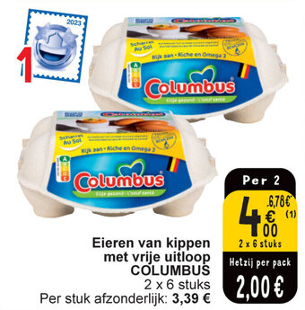 Eieren van kippen met vrije uitloop COLUMBUS