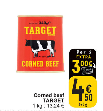 Cora Corned beef TARGET aanbieding