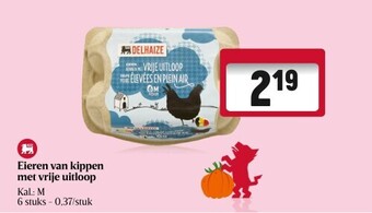 Delhaize Eieren van kippen met vrije uitloop aanbieding