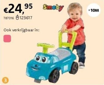 Dreamland Smoby loopwagen auto ride-on blauw aanbieding