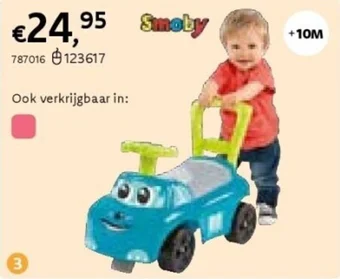 Smoby loopwagen auto ride-on blauw