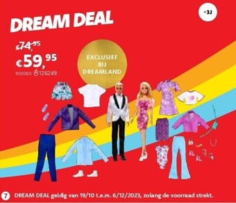 Dreamland Barbie 2 mannequinpoppen barbie en ken met outfits aanbieding