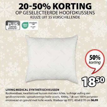 Jysk LIVING MEDICAL SYNTHETISCH KUSSEN aanbieding