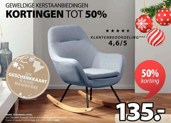 Jysk NEBEL SCHOMMELSTOEL B76 x H92 x D89 cm aanbieding
