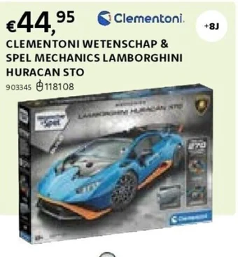 Dreamland CLEMENTONI WETENSCHAP & SPEL MECHANICS LAMBORGHINI HURACAN STO aanbieding