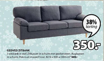 Jysk GEDVED ZITBANK B210 x H85 x D84 cm aanbieding