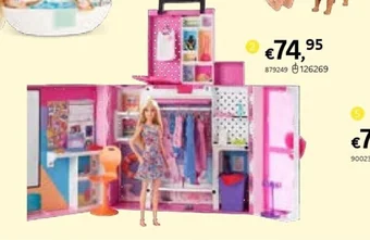 Dreamland Barbie speelset dream closet 2.0 met pop aanbieding