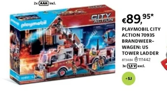 Dreamland PLAYMOBIL CITY ACTION 70935 BRANDWEERWAGEN: US TOWER LADDER aanbieding