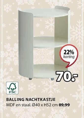 Jysk Balling nachtkastje aanbieding