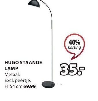 Jysk Hugo staande lamp aanbieding