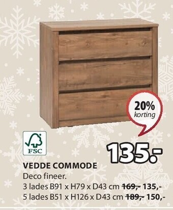 Jysk Vedde commode aanbieding