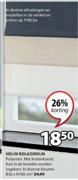 Jysk Helin rolgordijn aanbieding