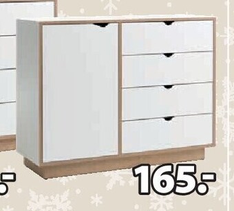 Mammen commode 4 lades 1 deur b111 x h86 x d38 cm