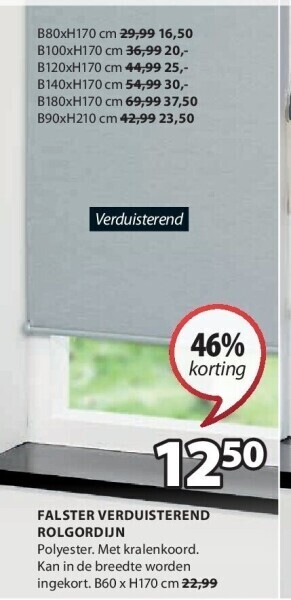 Jysk Falster verduisterend rolgordijn aanbieding