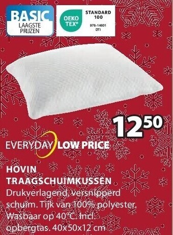 Jysk Hovin traagschuimkussen aanbieding