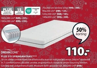 Jysk Plus s15 springmatras aanbieding