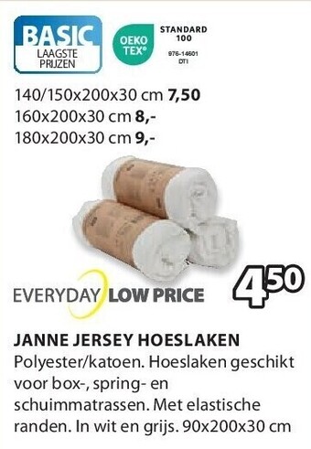 Jysk Janne jersey hoeslaken aanbieding