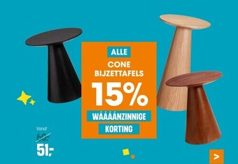 Kwantum Cone bijzettafels aanbieding
