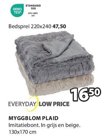 Jysk Myggblom plaid aanbieding