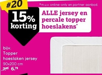 Leen Bakker Topper hoeslaken jersey aanbieding