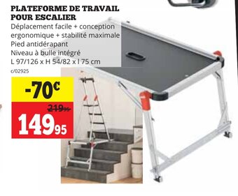 PLATEFORME DE TRAVAIL POUR ESCALIER