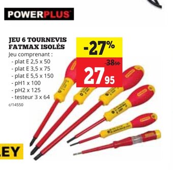 POWERPLUS JEU 6 TOURNEVIS FATMAX ISOLÉS