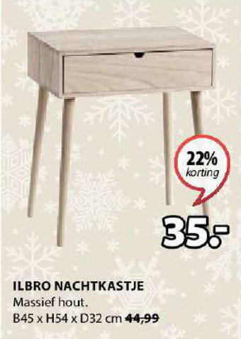 Jysk ILBRO NACHTKASTJE B45 x H54 x D32 cm aanbieding