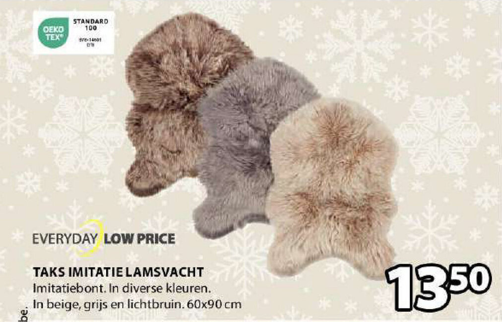 TAKS IMITATIE LAMSVACHT promotie bij Jysk