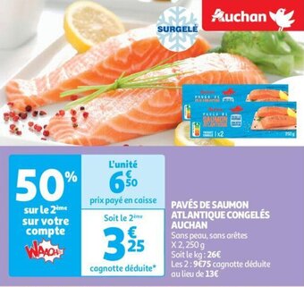 Auchan PAVÉS DE SAUMON ATLANTIQUE CONGELÉS aanbieding