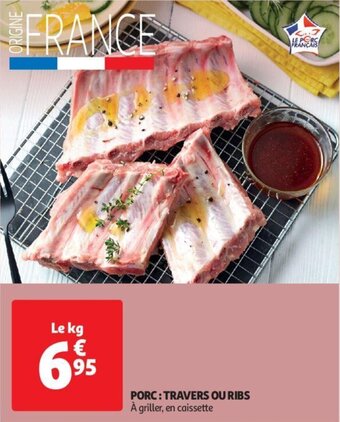 Auchan PORC : TRAVERS OU RIBS aanbieding
