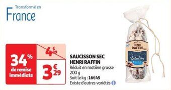 SAUCISSON SEC HENRI RAFFIN