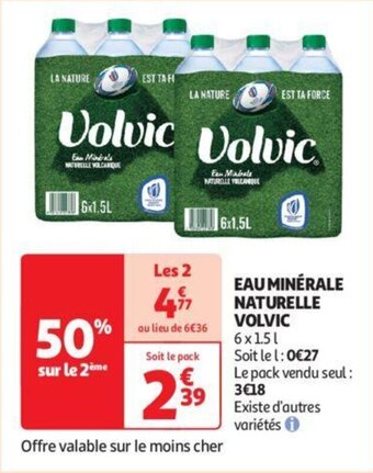 Auchan EAU MINÉRALE NATURELLE VOLVIC aanbieding