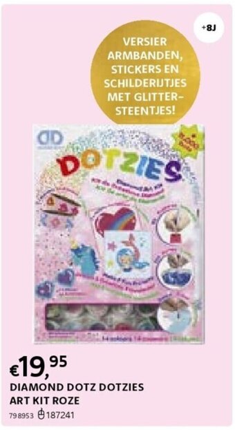 Dreamland DIAMOND DOTZ DOTZIES ART KIT ROZE aanbieding