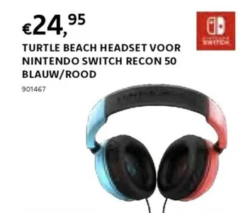 Dreamland Turtle beach headset voor nintendo switch recon 50 blauw/rood aanbieding