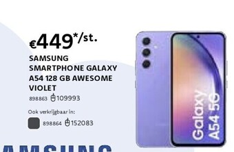 Dreamland Samsung smartphone galaxy a54 128 gb awesome violet aanbieding