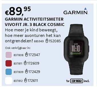 Dreamland Garmin activiteitsmeter vivofit jr. 3 black cosmic aanbieding