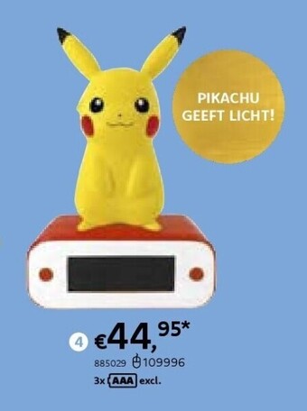 Dreamland Wekkerradio pokemon pikachu aanbieding