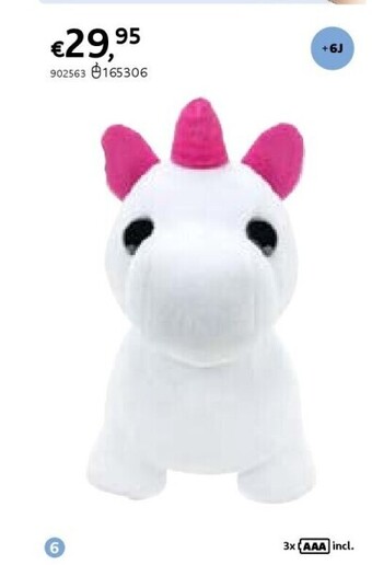 Dreamland Lichtgevende knuffel adopt me! neon unicorn 30 cm aanbieding