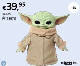 Knuffel met geluid star wars grogu 3.0 29 cm