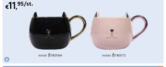 Dreamland Mok kat zwart , roze aanbieding
